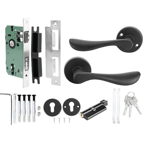 Türschloss-set Aus Aluminium, Schlüsselbetätigter Hebelgriff Als Zubehör Für Den Innenbereich