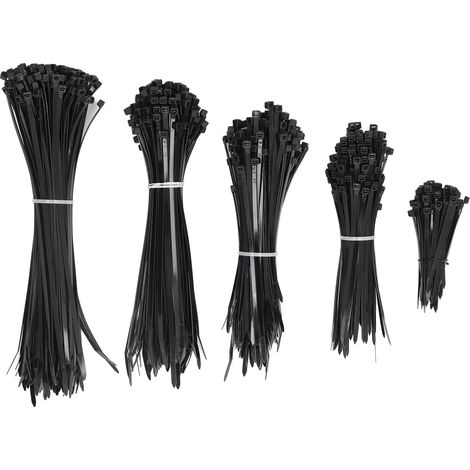 700-teiliges Set Selbstverriegelnder Kabelbinder (40 Lb Force Hose Zip) Für Schwarze Drahtleitungen