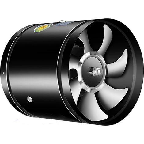 Leistungsstarker Abluftventilator Mit Hoher Drehzahl, Metallauslass Und Rundem Kupferdrahtmotor Für Badezimmer, Küche, Keller, Schwarz, 6 Zoll (150 X 135 Mm / 5,9 X 5,3 Zoll)