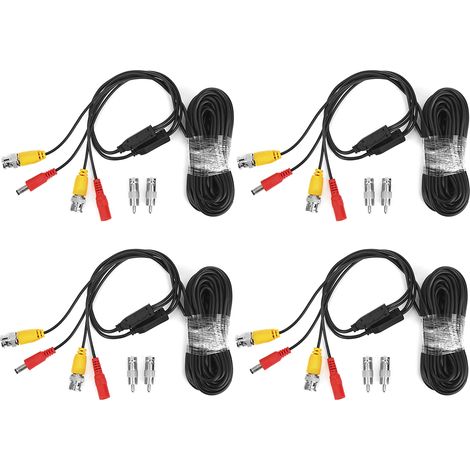 Bnc-videostromkabel, 4 Stück, Cctv-kabel, Zubehör Für Sicherheitssysteme, 10 M