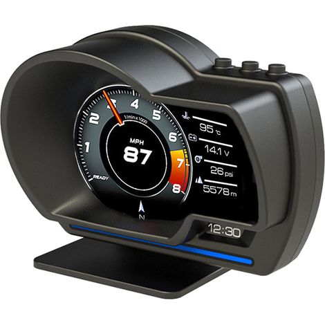 Head-up-display Für Fahrzeuge, Obdii+gps-smart-anzeige, Hochauflösendes Tachometer-diagnosetool, Obd-fehlercode-löschung, Geschwindigkeitsüberschreitungswarnung Für Bordcomputer