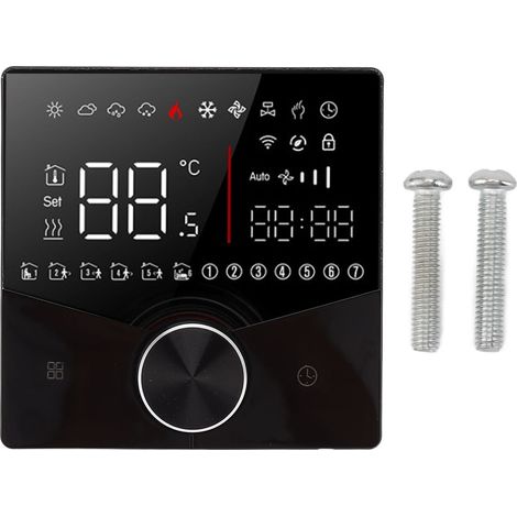 Intelligenter Thermostatknopf, Digitales Lcd-farbdisplay Für Sauna Und Fußbodenheizung, Schwarz