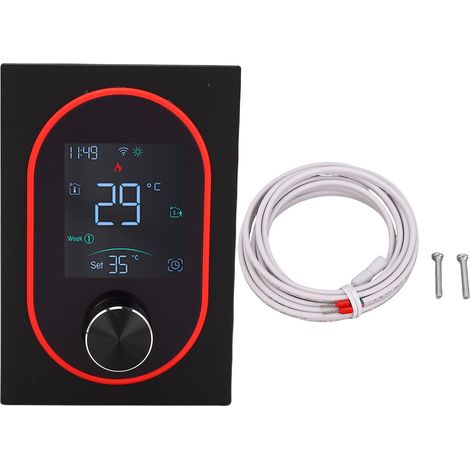 2,4-ghz-wlan-thermostat Mit Smart-button, Programmierbar Per App, Lcd-touch-bedienfeld Für Die Warmwasserbereitung, Schwarz