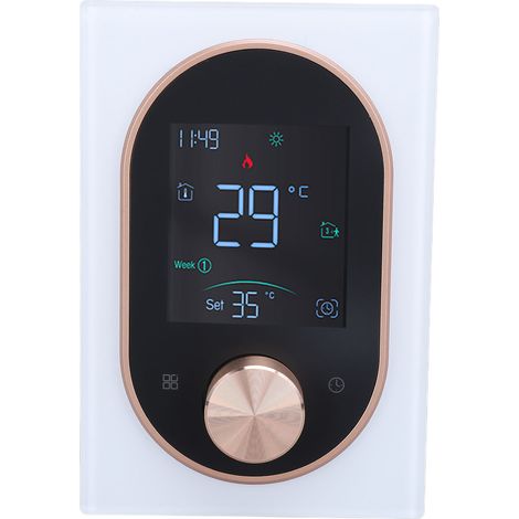 Intelligenter Farbthermostat, Programmierbarer Touchscreen-knopf, Temperaturregler Für Wechselstrom 95–240 V, Standardweiß