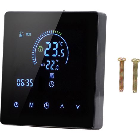 Intelligenter 3a-thermostat Mit Farb-lcd-touchscreen, Warmwasserboiler Für Zuhause, Büro, Einkaufszentrum, Geschäft, Schwarzes Wlan-modell