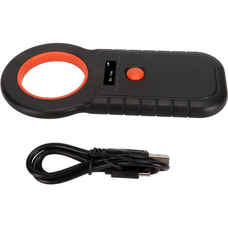 Tragbarer Rfid-leser (134,2 Khz/125 Khz), Tragbarer Mikrochip-scanner Für Tieretiketten Gemäß Iso 11784/11785 Fdx-b Emid, Schwarz
