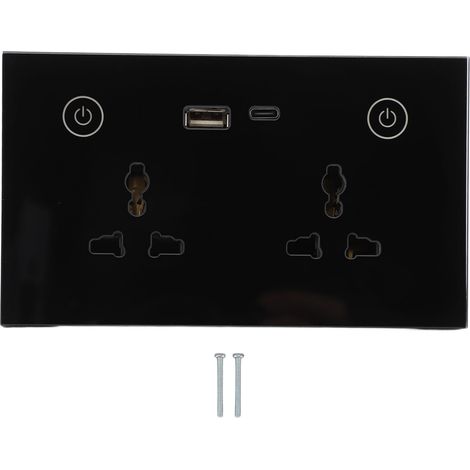 Intelligente 2,4-ghz-wlan-wandsteckdose Mit Touch-schalter, Sprachsteuerung, Usb- Und Typ-c-ladeanschluss Für Google Home, 95–250 V