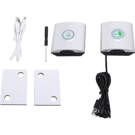 Wiederaufladbare Usb-türklingel, Lautstärke Einstellbar, Große Reichweite, Kabellose Zwei-wege-gegensprechanlage Für Haus, Wohnung, Büro, Silber