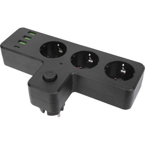 Mehrfachsteckdose Mit 3 Ac-steckdosen, Usb-anschlüssen, 1 Typ-c-anschluss, Multifunktionale Steckdosenleiste Mit Schalter Für Zuhause