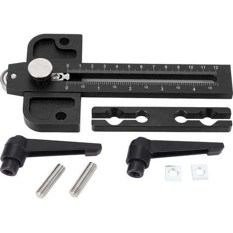 Tischkreissägen-führungslehre Mit Rolle, Doppelskala, Holzbearbeitung, Feinschnittanschlag, Geeignet Für 3/4x3/8- Und 3/8x1/4-zoll-t-nuten, Schwarz