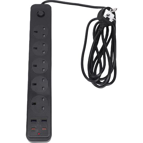 Multifunktionale 13a-steckdosenleiste Mit 5 Steckdosen Und 2 Usb-typ-c-anschlüssen, Ideal Für Küche Und Büro.