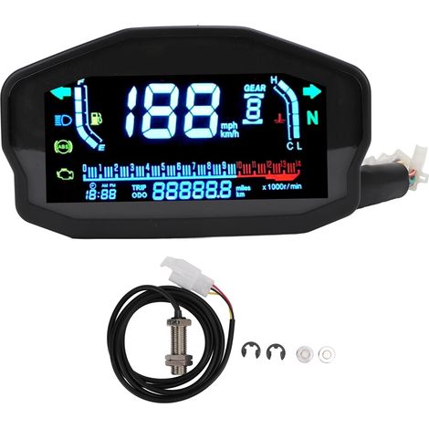 Digitales Motorrad-armaturenbrett (8–12 V Dc), Tachometer, Kilometerzähler, Drehzahlmesser, Drehzahlmesser, Ersatz Für Suzuki 1-, 2- Und 4-zylinder-motoren Mit Sensor