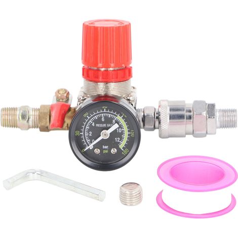 Luftkompressorregler 0–180 Psi, 1/4-zoll-druckregler Mit Manometerventil Zur Steuerung