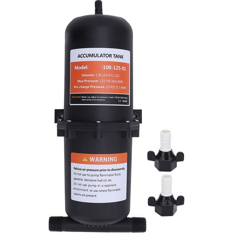 1-liter-konstantdruckbehälter, 1/2"-mnpt-anschluss, Vorbefüllter Druckspeicher Für Den Transport Auf Bootsanhängern, Maximal 125 Psi