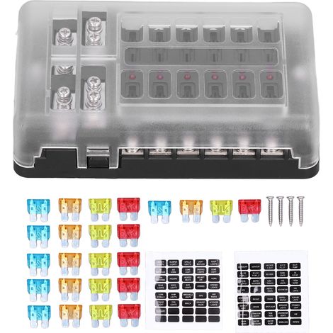 Wasserdichter 12-fach-sicherungsblock Mit Led-anzeige Für Fahrzeug/boot