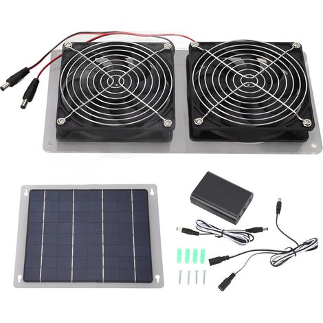 100-w-solarventilator-set, Abluftbetriebene Außenbelüftung, Kühlung Für Tierhäuser Und Dachböden