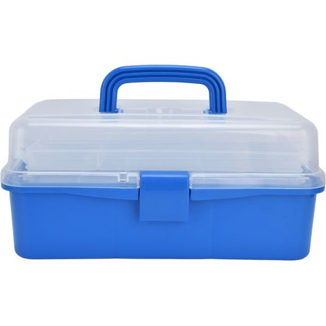 Aufbewahrungsbox Aus Kunststoff, 3-lagiger, Faltbarer, Tragbarer Werkzeugorganizer Mit Transparentem Deckel