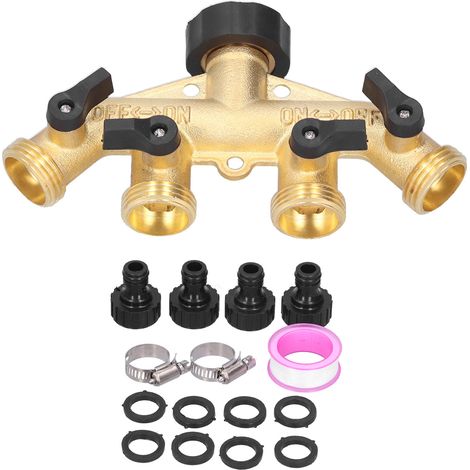 4-wege-g3/4-wasserschlauchverteiler, Gartenschlauchadapter, Wasserhahnanschluss, Bewässerungsverteiler