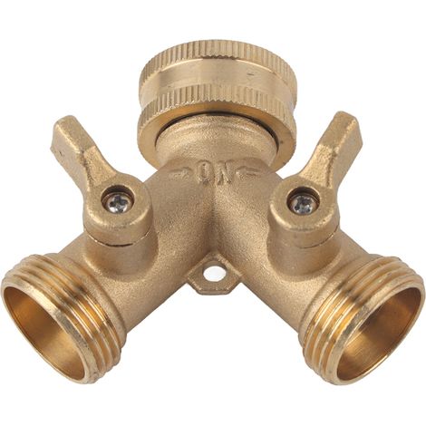 3/4 Zoll Messing 2-wege-ventilverteiler Schlauchhahnverbinder Für Die Gartenbewässerung
