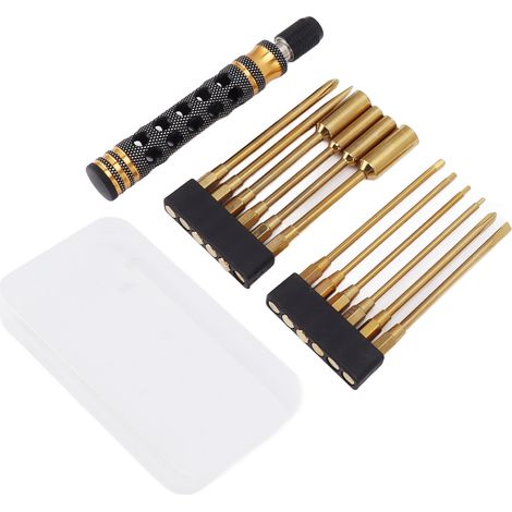 Schraubendreher-reparaturset, 12-in-1-druckschraubendreher, Hochfester, Ergonomischer Multi-bit-schraubendreher Für Auto, Drohne, Rc-modell