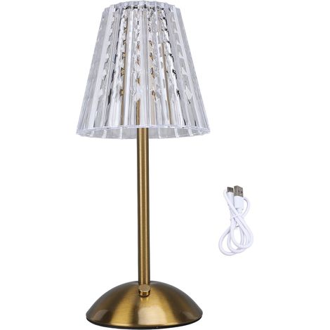 Kabellose Led-kristall-tischleuchte, Stufenlos Dimmbar, 3 Farbtemperaturen, Touch-bedienung, Usb-aufladbar, Nachttischlampe Für Zuhause