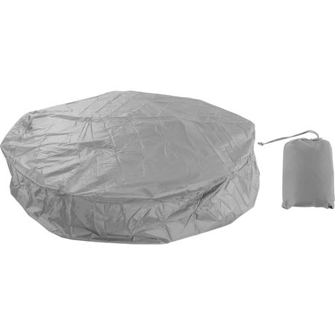 Staubschutzhülle Für Gartenmöbel, Runde Badewannenabdeckung Aus Silberfarbenem Polyester-taft, 190 Cm Durchmesser, Wasserdichte Abdeckung Für Whirlpools, 210 X 30 Cm, Grau