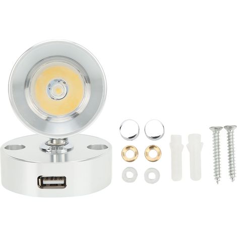 Led-leselampe Für Wohnmobile, Dimmerschalter Per Knopfdruck, Usb-anschluss, Wandmontage, Innenraumbeleuchtung Für Wohnwagen, Campervans Und Boote, Silber, Weiß, Neutral