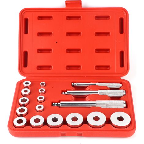 17-teiliges Set Aus Aluminium-radlager- Und Buchsentreibern, Kfz-werkstatt-werkzeugset Mit Rotem Koffer