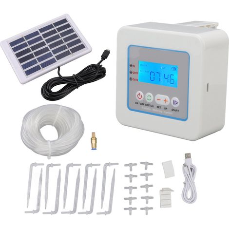Automatisches Tropfbewässerungs-mikroset, Automatisches Bewässerungsset Mit Programmierbarem Timer, Multifunktionales Solarbetriebenes Automatisches Bewässerungsgerät, Automatisches Bewässerungssystem