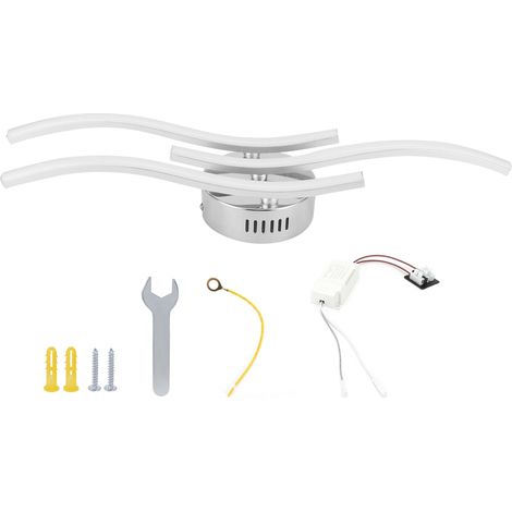 Wellenförmige Led-deckenleuchte Mit Paralleler Leuchte Für Wohnzimmer, Dekoratives Weißes Licht, Ac85265v
