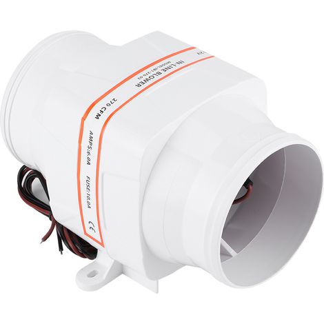 4-zoll-inline-bilgenluftgebläse (270 Cfm) Für Boote, Gleichstrom, 12 V, Weiß