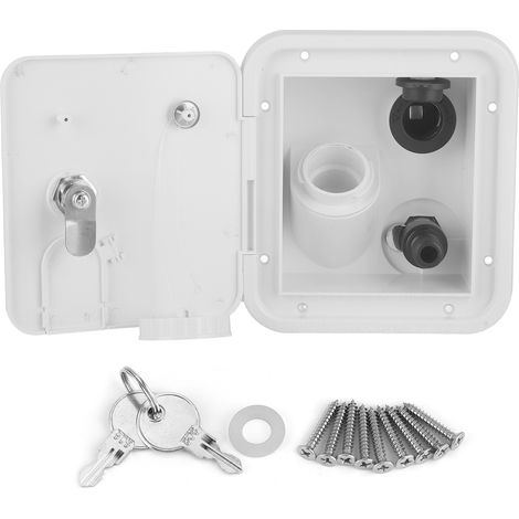 Quadratischer Wassereinlass Für Wohnmobile Mit Zigarettenanzünder-druckfüllanschluss Und Schloss Für Anhängerluke, Campervan, Reisemobil, Yacht
