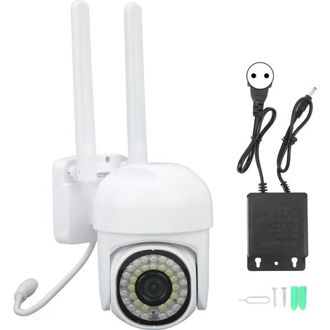 2,4-ghz-wlan-überwachungskamera, 2 Mp, 1080p-auflösung, Nachtsicht, Bewegungserkennung, Zwei-wege-audio, Ip66-schutzart, Eu-stecker (110–264 V)