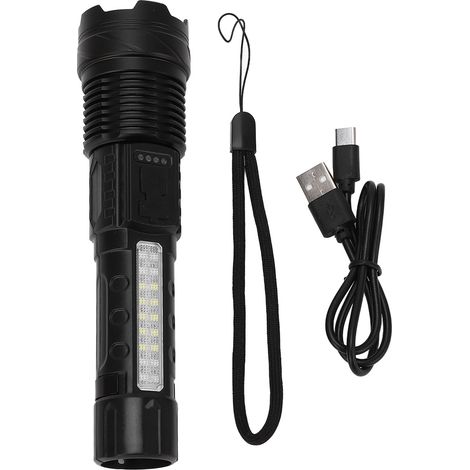 Wiederaufladbare Led-taschenlampe Per Usb, Ultrahelle Led-taschenlampe, Tragbare Cob-lampe, Wasserdichte Außenbeleuchtung (ipx4), 800 Lm Weiße Laser-taschenlampe