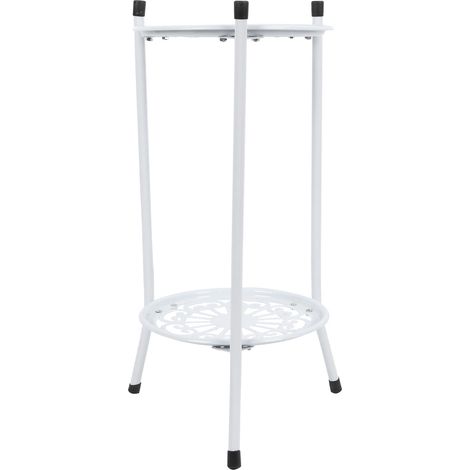 2-stöckiger Pflanzenständer Aus Metall, Blumentopfhalter, Präsentationsständer, Heimdekoration, Gartenaccessoires, Weiß