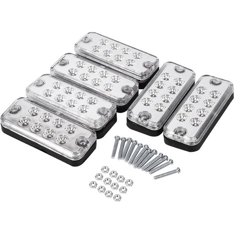 6 Stück 8 Led Seitenmarkierungsleuchten Für Lkw Und Anhänger, Weiß