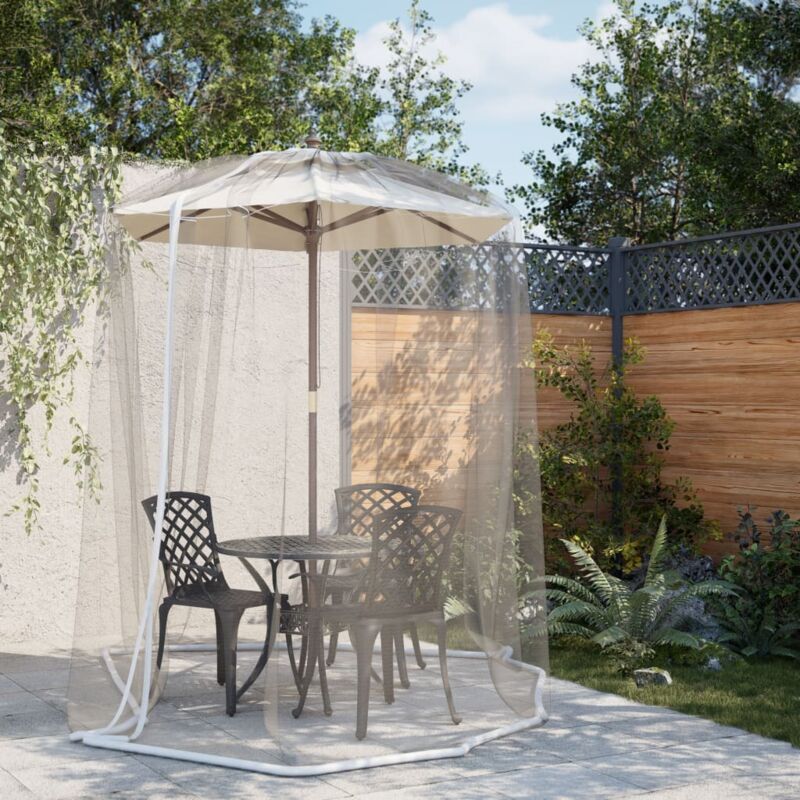 Moskitonetz Für Sonnenschirm, 220 Maschen, Weiß, Ø 330 X 250 Cm