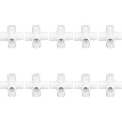 Pvc-rohrverbinder, 6-wege-winkelstück, 25 Mm Innendurchmesser, Weiß, 10 Stück