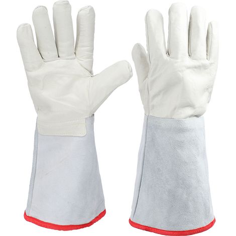 Kryogener Handschuh, Ergonomisch Geformte Rindslederschicht, Verschleißfester Arbeitshandschuh, Flexibel Für Umgebungen Mit Flüssigem Stickstoff