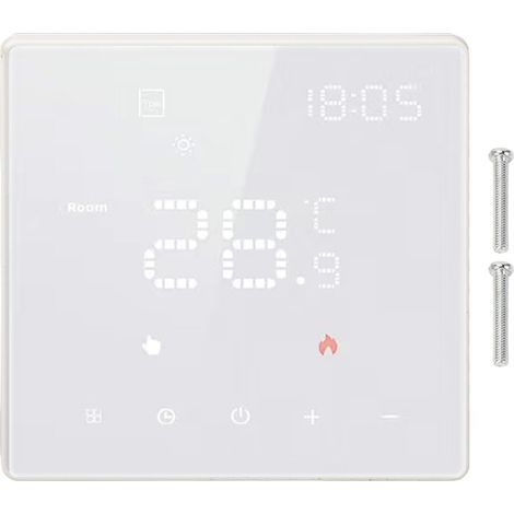 Programmierbarer Intelligenter Wlan-thermostat Für Zuhause, Kompatibel Mit Der Tuya-app, Sprachsteuerung, 100-250 V Ac, Weiß, 3 A, Geeignet Für Fußbodenheizung Und Wandhängende Backöfen