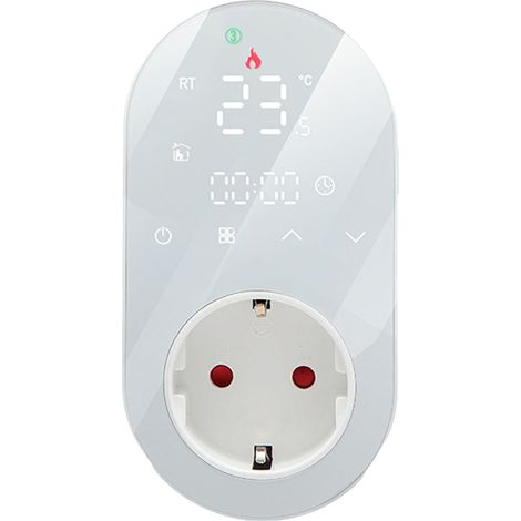 Digitale Led-temperaturregelungssteckdose, Programmierbare Steckdose, Thermostatgesteuert, Für Ac-fußbodenheizung, 16 A, Weiß
