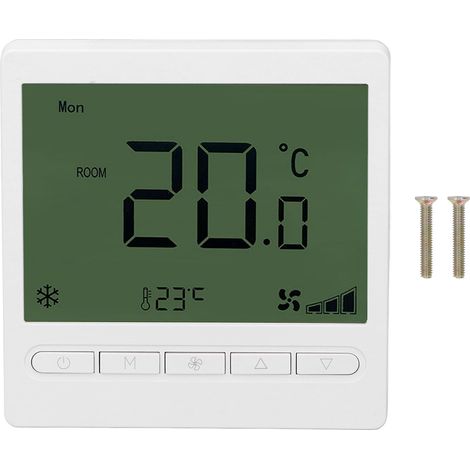Intelligenter Gebläsekonvektor-thermostat, Abs-lcd-bildschirm, Störungsfrei, Smart-home-steuerung, 220 V