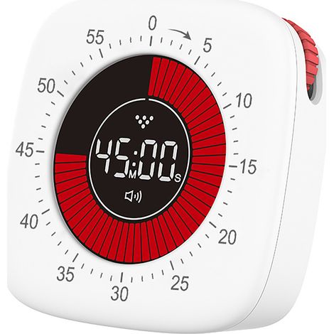 Wiederaufladbarer Digitaler Timer Mit 60-minuten-countdown, Für Den Schreibtisch Von Kindern, Geräuschlos, Weiß