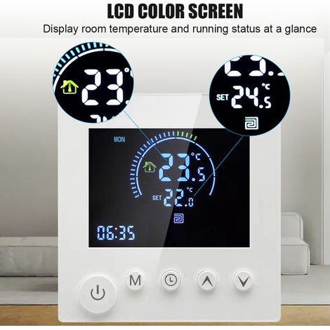 Programmierbarer Intelligenter Wandthermostat, Ntc-sensor, Lcd-bildschirm, Touch-taste, Warmwasserbereitung, Fußbodenheizung, Digitaler Thermostat, Temperaturregler Für Haus Und Raum