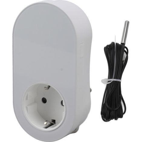 Intelligenter Wlan-thermostatstecker (16 A), Automatisch Regulierbar, Kabelloser Temperaturregler, Für Zuhause, Weiß