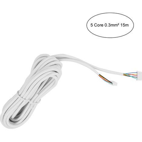 15 M Langes, Rundes, Flexibles Kupferkabel Mit 5 Adern (0,3 Mm²) Für Video-gegensprechanlagen