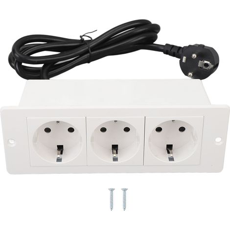 Unterputz-steckdosenleiste Mit 16-a-kabel, Plug & Play, Flammhemmend, 3 Steckdosen, Unterputz-steckdose Für Schreibtisch/theke
