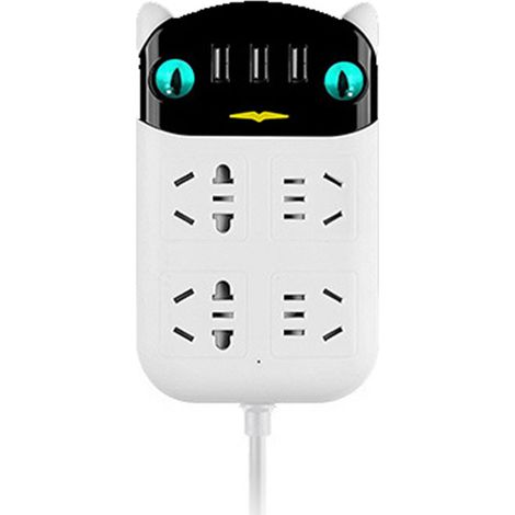 Multifunktionale Steckdosenleiste Mit Usb-anschluss, Abs-gehäuse, Feuerhemmend, Für Büro Und Zuhause