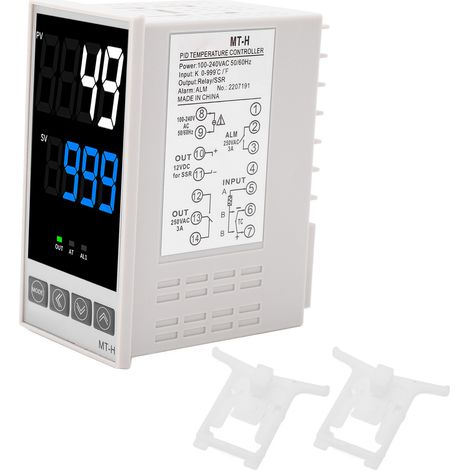 Pid-temperaturregler-kit, Intelligentes Digitaldisplay, Automatisches Steuergerät, Ac 100–240 V, 48 X 96 Mm
