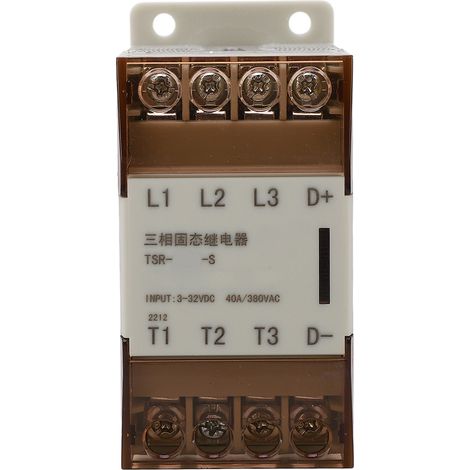 Dreiphasiges Halbleiterrelais Mit Kühlkörper, 3–32 V Dc, Steuerspannung 24–380 V Ac, Belastbarkeit 40 A, Weißes Gehäuse, Tsr 40da S